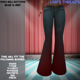 [L.T] Rhea Bell Bottoms - Blue/Red - REZ ME