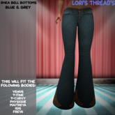 [L.T] Rhea Bell Bottoms - Blue/Grey - REZ ME