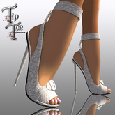 TIPTOE No11 Wedding Toe Buckle Heels-White Lace