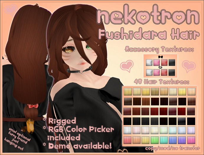 [Nekotron] Fushidara Hair (~attach me~)