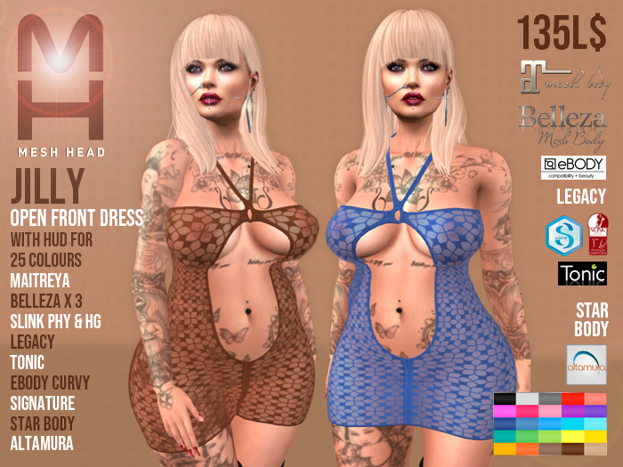 Mesh Head - JILLY - Open Front Dress