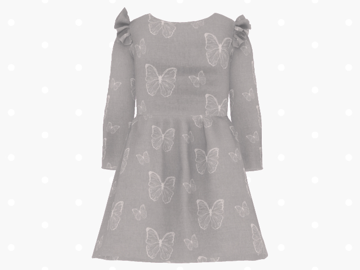 Bloom Butterfly Dress (Grey)