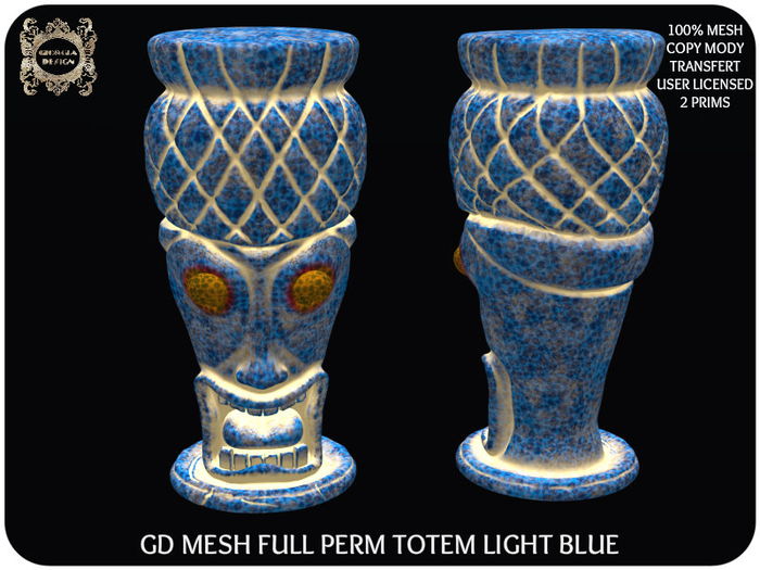 GD MESH FULL PERM TOTEM LIGHT BLUE