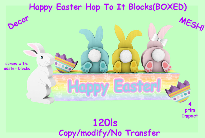 Happy Easter Hop To It Blocks(BOXED)