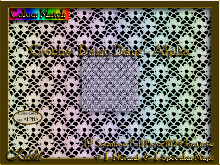 Crochet Daisy Days Alpha Textures