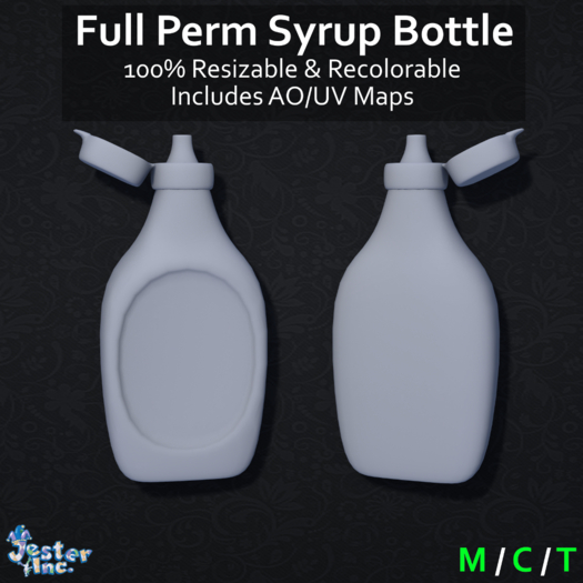 Second Life Marketplace - [Jester Inc.] Full Perm Syrup Bottle!