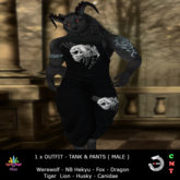 M - Furry OUTFIT - Tank & Pants - SKull White - JOMO MOST FITS
