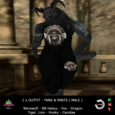M - Furry OUTFIT - Tank & Pants - Indian Skull - JOMO MOST FITS