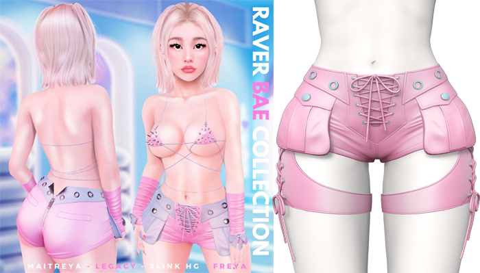 Rebelpill - Raver Bae Collection Shorts Baby Pink