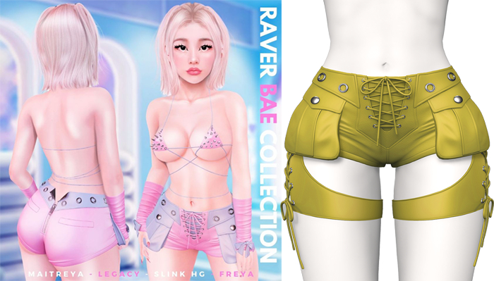 Rebelpill - Raver Bae Collection Shorts Yellow
