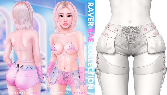 Rebelpill - Raver Bae Collection Shorts White