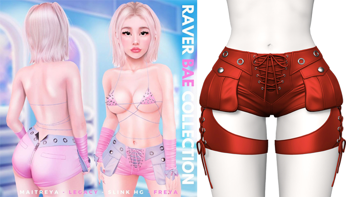 Rebelpill - Raver Bae Collection Shorts Red