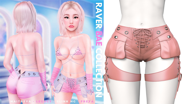 Rebelpill - Raver Bae Collection Shorts Peach