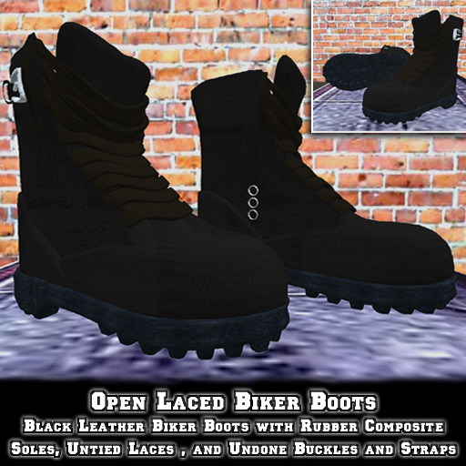 Open Laced Biker Boots