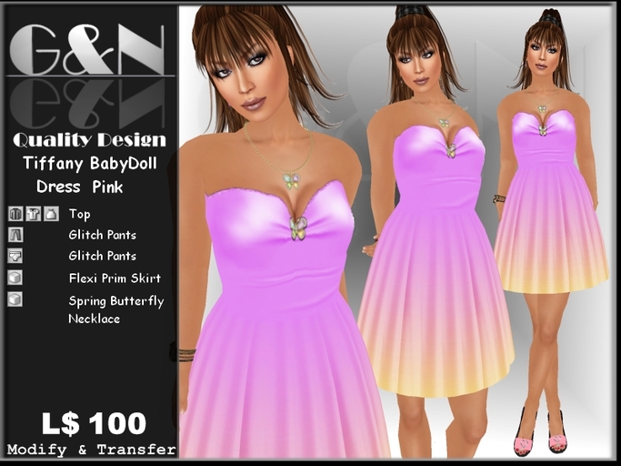 G&N Quality Design [Dresses] Tiffany Babydoll Dress Pink