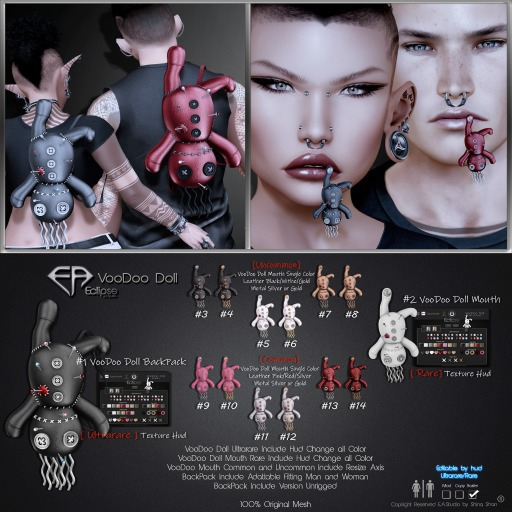 #13 E.A.Studio Mouth VoDoo Doll ( Red/Silver ) COMMON