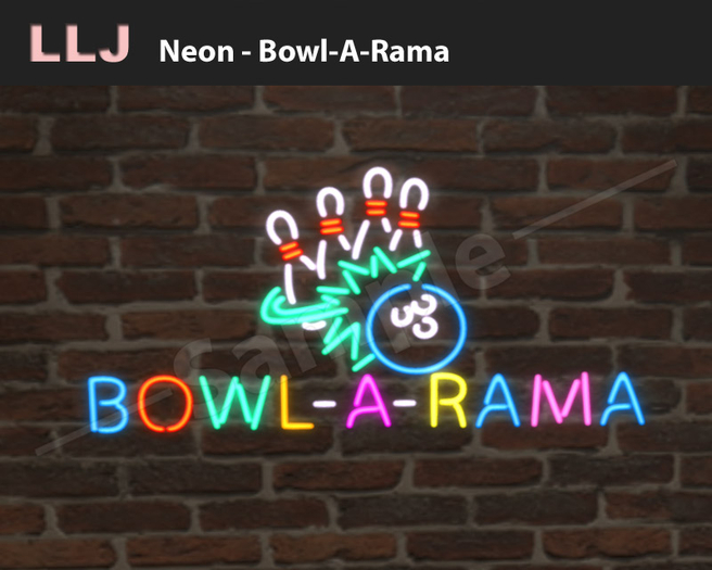 LLJ Neon Bowl-A-Rama