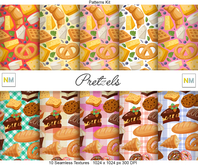 Pretzels Bakery Patterns Kit 10 Seamless Textures NM