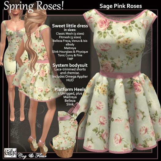 C&F Spring Roses Bundle 2 - Sage Pink w Omega Appliers