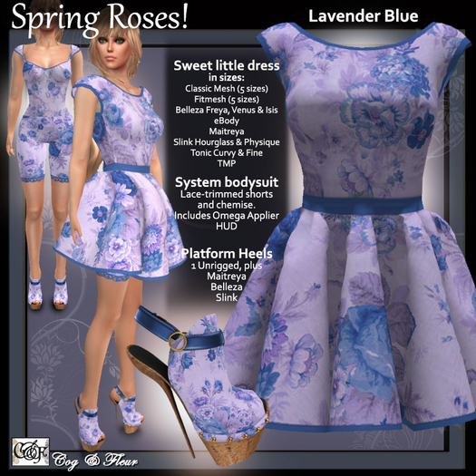 C&F Spring Roses Outfit Bundle 2 - Lavender Blue w Omega Appliers