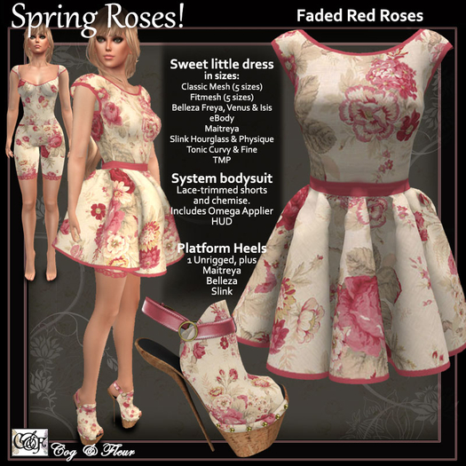 C&F Spring Roses Outfit Bundle 2 - Faded Red w Omega Appliers