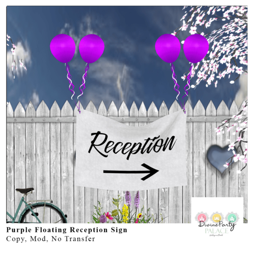 {[DPP] Purple Floating Reception Sign 