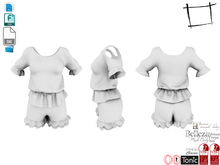 Dae Obj FBX Cutout Sleeves Top With Shorts Slink, Maitreya, Ocacin, Belleza, Tonic, Classic 5 Sizes