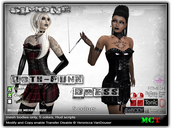 Simone Goth-Punk Dress  *DEMO*