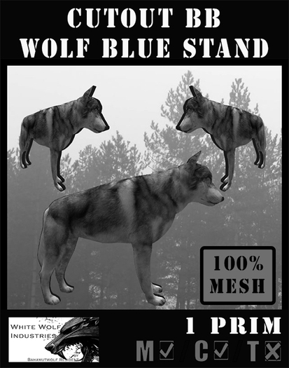Cutout BB Wolf Blue stand (Mesh) DEMO