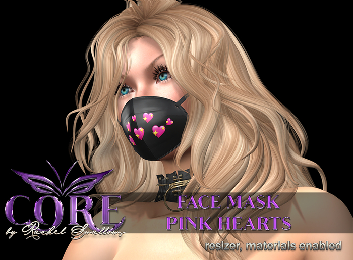 CORE FACE MASK PINK HEARTS (ADD ME TO UNPACK)