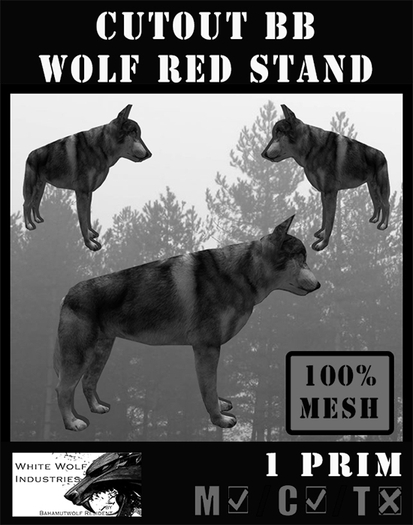 Cutout BB Wolf Red stand (Mesh) DEMO