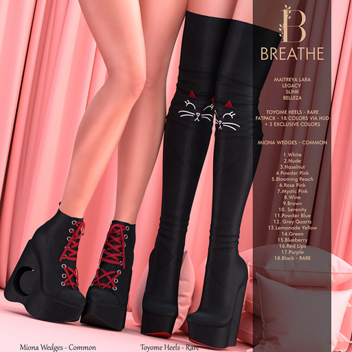 [BREATHE]-Miona Wedges-Black-M.Lara - RARE