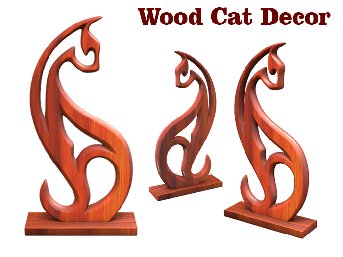 wood cat decor