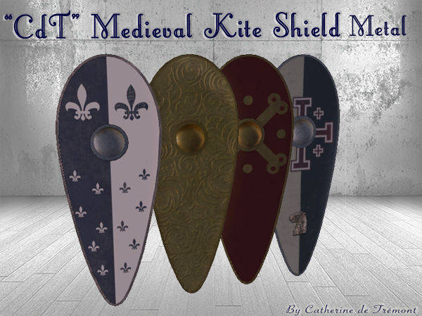 "CdT"  Medieval Kite Shield Metal
