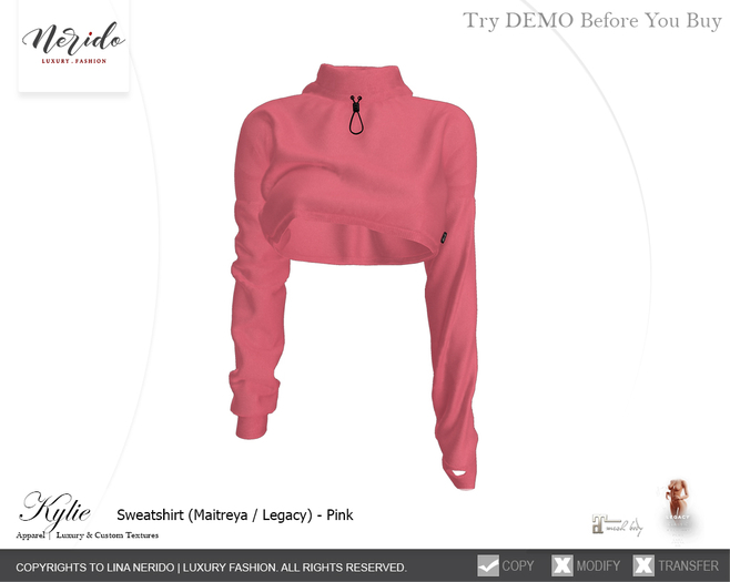 ~Nerido~ Kylie Sweatshirt-Pink