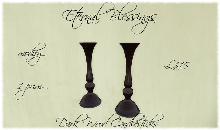 Dark Wood Candlesticks-Boxed