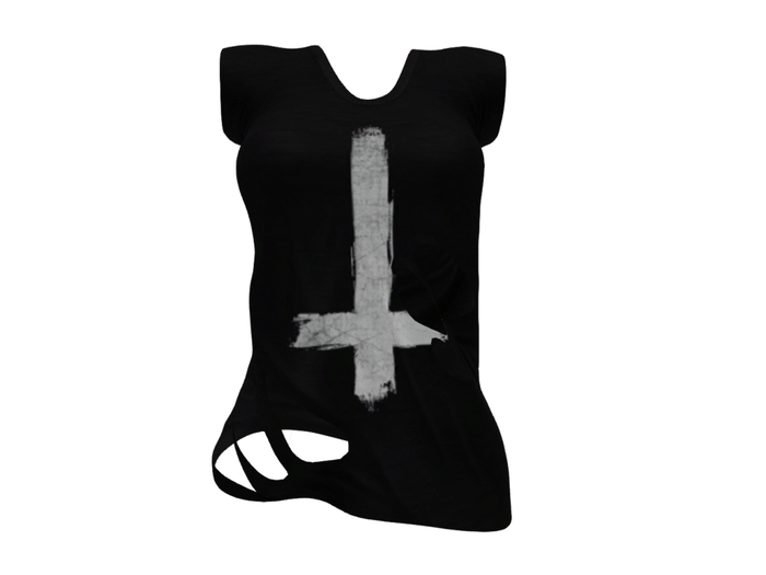 Second Life Marketplace - REVOLUTION - Ripped Tee (Cross)