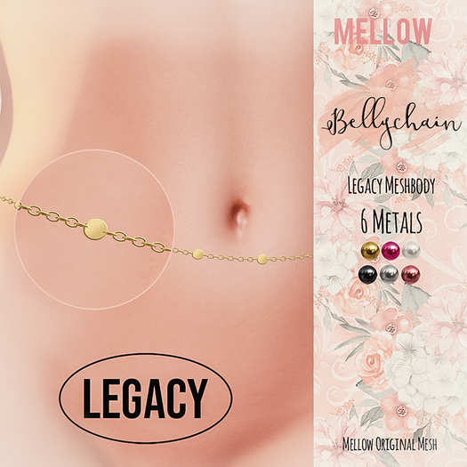 Belly Chain for Meshbody Legacy ♥ Rigged Mesh Body Jewelry ♥ Bento