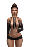 Yasum SET *RARE*Dancehall*Dress*Embossed*Metall +PANTIEES+SLEEV