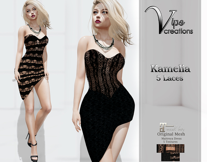 [Vips Creations] - Original Mesh Dress  - [5 Style Laces]MAITR