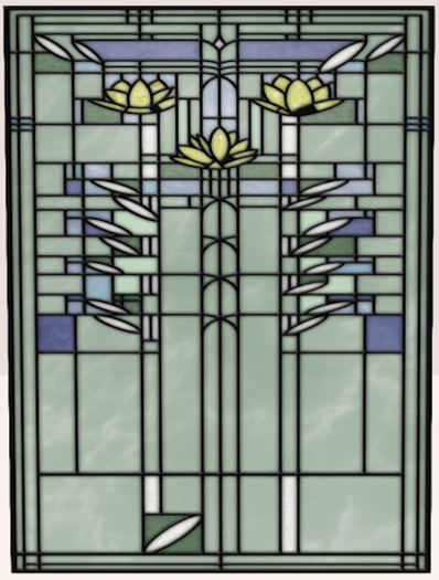 Glass Water Lilies panel Boxed