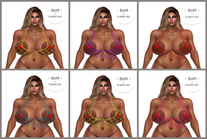 Women's WIDE Fishnet Tanks for BoM In 6 Colors (BOXED)