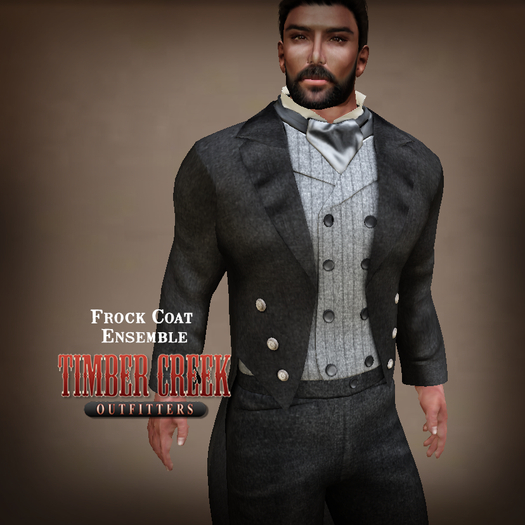 [Timber Creek] Frock Coat-Black & Silver-Boxed