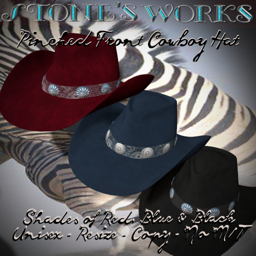 Pinch Front CbHat Rd Bl Blk Pack Stone's Work