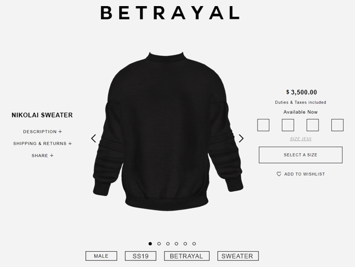 BETRAYAL. Nikolai Sweater BLACK
