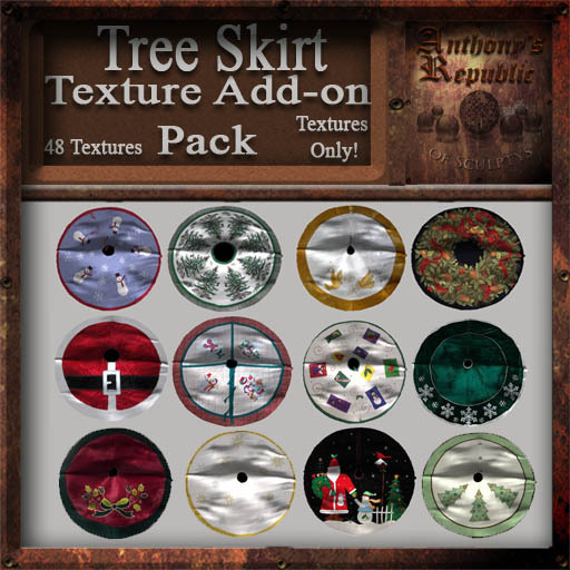 Christmas Tree Skirt TEXTURE ADD-ON Pack, Textures Only, Full Perms