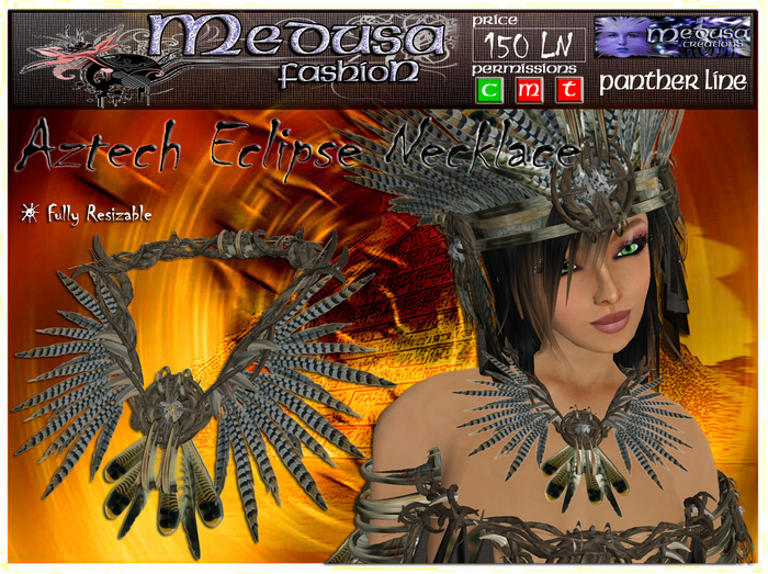 ~ Medusa Fashion ~ Aztech Eclipse Necklace (Boxed)