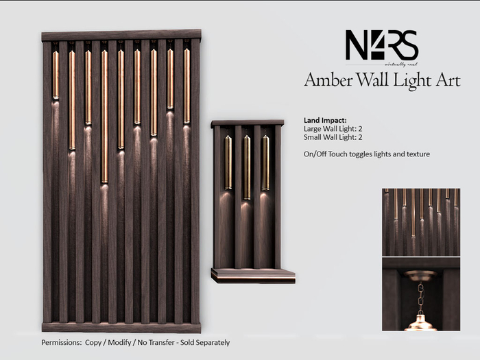 N4RS Amber Wall Light Art Large - on/off