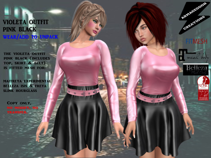 VIOLETA OUTFIT PINK BLACK 200322