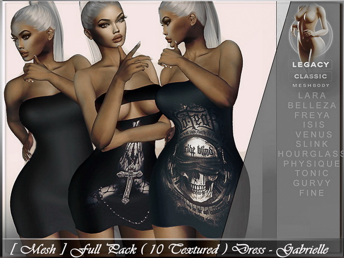 [ Mesh ] Full Pack ( 10 Textured ) Dress - Gabrielle